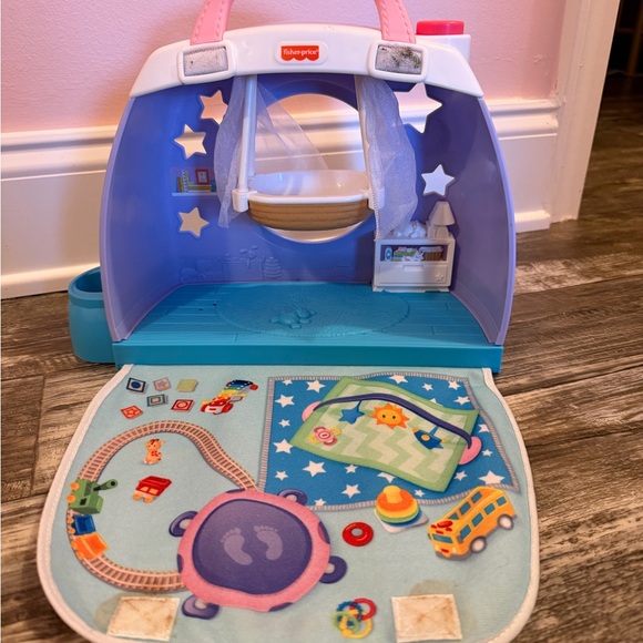 Fisher-Price Other - Fisher-Price Little People Baby Carry On Travel Nursery and Pink Kids Toy Set